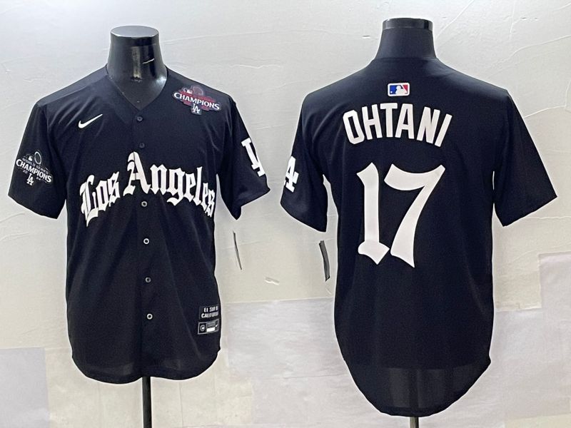 Men Los Angeles Dodgers #17 Ohtani Black Five generations Joint Name 2025 Nike MLB Jersey style 39->los angeles dodgers->MLB Jersey